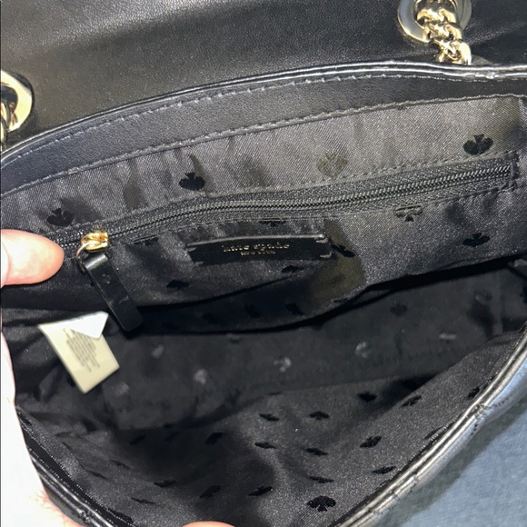 Kate Spade Black Quilted Shoulder Bag with Chain - Picture 6 of 9